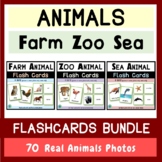 Animals Flashcards (Farm Animals, Zoo Animals, Sea Animals) - BUNDLE