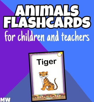Preview of Animals Flashcards For Children And Teachers.
