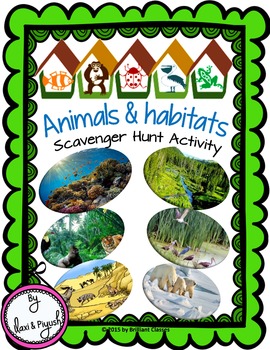 Preview of Animals & Habitats Scavenger Hunt: | Printable and Digital Distance Learning