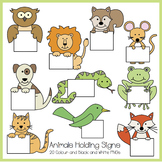 Animals Holding Signs Clipart