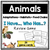 Animal Adaptations, Habitats and Food Chains Review Game |