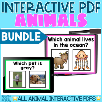 Preview of Animals Interactive PDFs Digital Activities BUNDLE