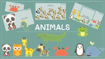 Preview of Animals Interactive PowerPoint Presentation with Games 53 slides (ESL)