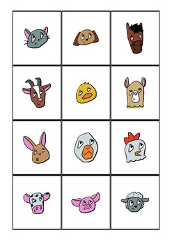 Preview of Animals Korean Flashcards - Pets - Memory Game - Matching Game