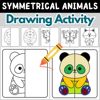 Preview of Animals Lines of Symmetry Drawing Activity