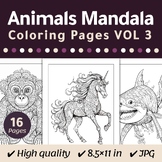 Animals Mandala Coloring Sheets VOL 3, Printable Coloring 