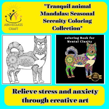 Preview of Animals Mandala Coloring pages, Mandala Coloring book (Mindfulness) Zentangle Co