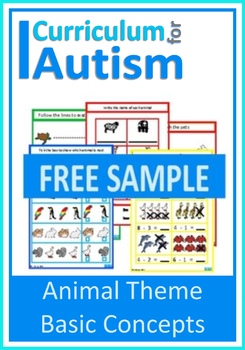 Animals Basic Concepts Match Count Sequence Autism Special Education FREEBIE