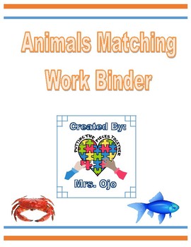 Preview of Animals Matching Work Binder