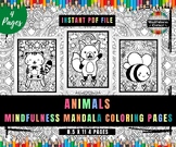 FREE Animals Mindfulness Mandala Coloring Pages, Kids Rela