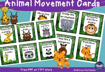 Preview of Animals Movement Cards