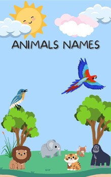Preview of Cartoon Animal Name Ebook Animals Name Book Animal Name book Canva Edit&Print