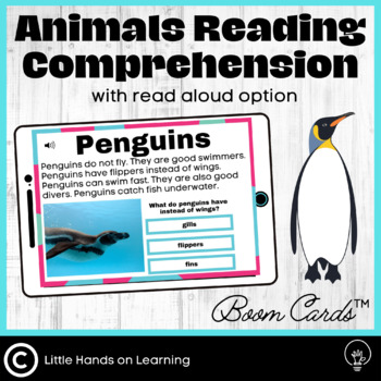 Preview of Animals Nonfiction Reading Comprehension Boom Cards