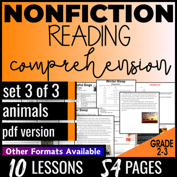 Preview of Animals Nonfiction Reading Passages 2nd and 3rd Grade Includes Dogs Camels Bears