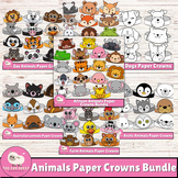 Animals Paper Crowns Bundle | 134 Paper Hats Set Animals C