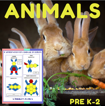 Preview of Animals Pattern Block Mat Printables & Worksheets