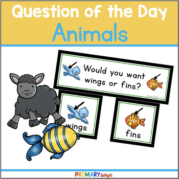 Preview of Animals Question of the Day for Preschool and Kindergarten for Graphing Data