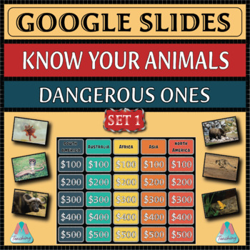 Preview of Animals Quiz - Dangerous Ones 1 (w/ Researchable Questions) Google Slides