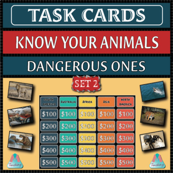 Preview of Animals Quiz - Dangerous Ones 2 (w/ Researchable Questions) Task Cards