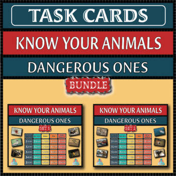 Preview of Animals Quiz - Dangerous Ones Bundle  (w/ Researchable Questions): Cards