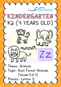 Animals - Rain Forest Animals (III): Letter Z - K2 (4 years old)