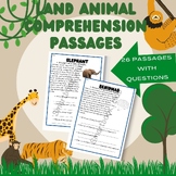 Animals Reading Comprehension Passages 2nd to 4th Grade No