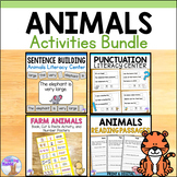 Animal Activities - Reading, Writing, Sentence Building, a
