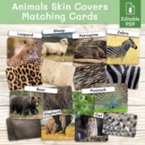 Animals Skin Covers Matching Cards. Montessori animals mat