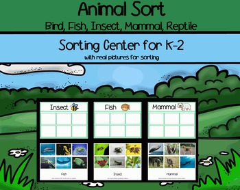 Preview of Animals Sort - Bird, Fish, Insect, Mammal, Reptile