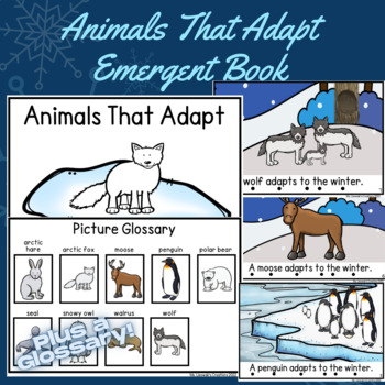 Preview of Animals That Adapt (In The Winter) ESL Emergent Reader Sight Word Book + DIGITAL