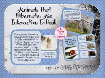 Preview of Animals That Hibernate: Interactive E-Book for the Smartboard