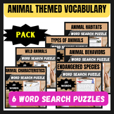 Animals Themes Word Search Puzzles Pack: Vocabulary Fun