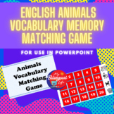 Animals - English Vocabulary Memory Matching Game for Use 