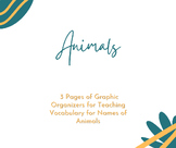 Animals Vocabulary Graphic Organizers for Beginner English