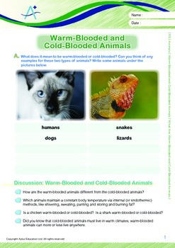 Animals - What Are Warm-Blooded and Cold-Blooded Animals - Grade 5