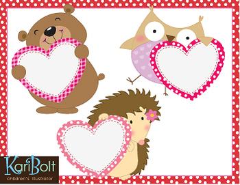 Preview of Animals With Valentines Clip-Art/Printables