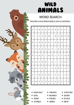 Preview of Animals Word Search Puzzle