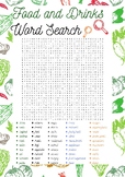 Food And Drinks Word Search Puzzles Worksheets Activities 