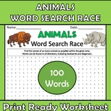 Animals - Word Search Race - Giant Puzzle, Activity, Works