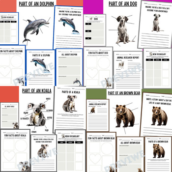 Preview of Animals Writing  Prompts Bundle | Information Report Activities & Informative