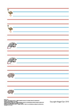 Animals Writing on Lines by Empower Your Child | TPT