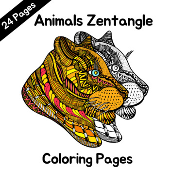 Download Animals Zentangle Coloring Pages Bundle By Tankay Classroom Tpt