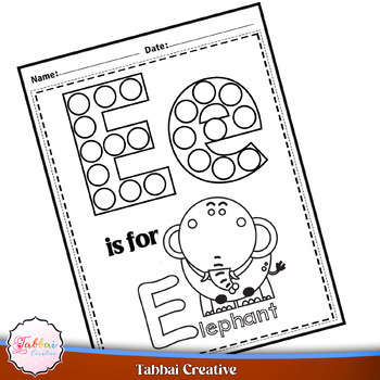 Animals and Alphabet Dot Markers Printables Coloring Pages by Tabbai ...