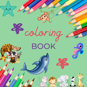 Preview of Animals and Flowers Coloring Pages - Sea Animals Coloring - Coloring Book
