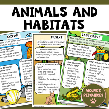 Preview of Animals and Habitats For Kindergarten | First Grade