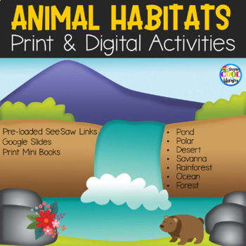 Preview of Animals and Habitats Print and Digital Readers and Activities BUNDLE