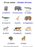 Animals and Nature in Spanish Word searches / Wordsearches