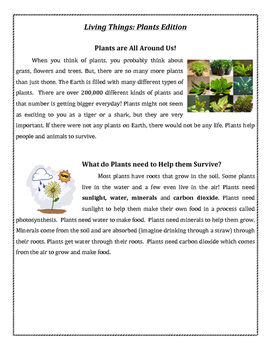 write a compare and contrast essay on plants and animals