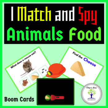 Animals and Their Food -Wh(what) Questions, Matching and I spy Game