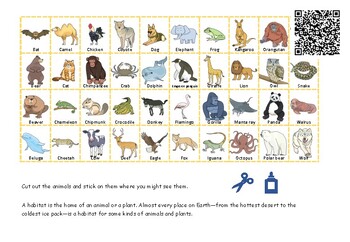 Preview of Animals and Their Habitats Matching Activity Where is My Home? FREE